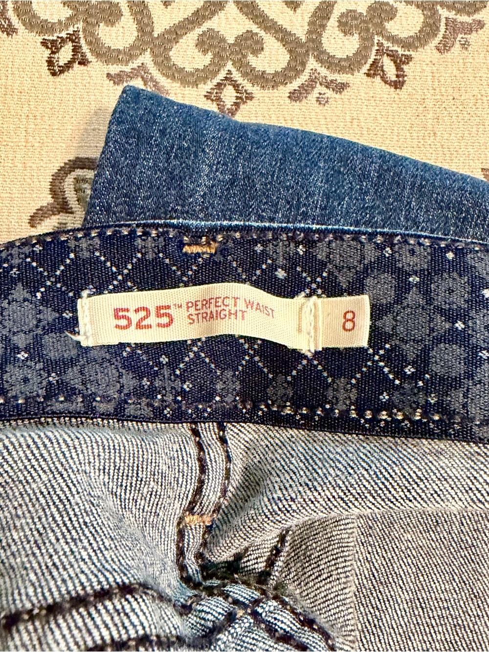 Levi's 525 Perfect Waist Straight Leg Jeans Blue Denim Size 8 - Picture 6 of 9